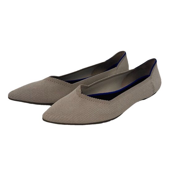 ROTHY'S Womens Size 12 The Point Ballet Flats Shoes Birdseye Gray Comfort - Picture 2 of 11
